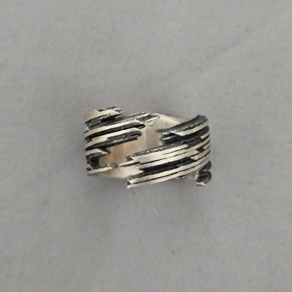 Textured Silver Ring - Picture 1 of 6